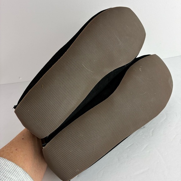 L.L. Bean Black Suede Leather Fleece-Lined Slippers Moccasins NWOT - Picture 6 of 7